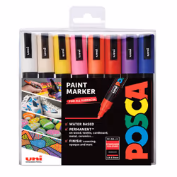 POSCA PC-5M, Couleurs assorties, Multicolore, 16 couleurs, Moyen, Encre à base d'eau, Pointe ogive