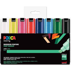 Marqueurs - POSCA - PC8K - Set de 16 - Pointe Large Biseautée - Indélébile - Multicolore