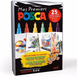 Coffret de marqueurs - POSCA - Mes premiers POSCA - 6 marqueurs - Pointe extra fine - Mixte enfant