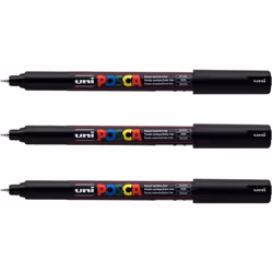 Lot de 3 marqueurs Posca PC-1MR noir  pointe extra-fine calibrée