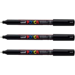 Lot de 3 marqueurs Posca PC-1MR noir  pointe extra-fine calibrée