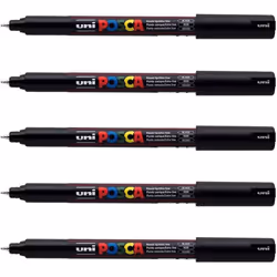 Lot de 5 marqueurs Posca PC-1MR noir  pointe extra-fine calibrée