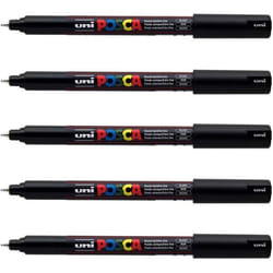 Lot de 5 marqueurs Posca PC-1MR noir  pointe extra-fine calibrée