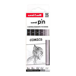 Feutres Techniques - POSCA - Uni Pin - Pointe Calibrée 07 à 10 mm - 5 pcs - Noir et Gris