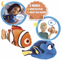 Bandai Le Monde de Dory - Assortiment Peluche à Fonction Dory/Nemo, 1,5 an(s), Sonore, LR03, Piles fournies