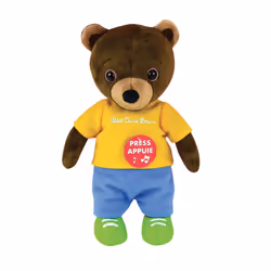 Cijep Petit Ours Brun - Peluche Musicale 20 Cm, LR44, Piles fournies