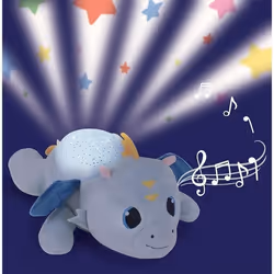 Peluche veilleuse et musicale - JEMINI - LEON LE DRAGON - Bleu - Mixte - 39 cm