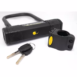Antivol U 147 + câble 1 m - MICHELIN - Acier - Mixte - Noir et jaune - Vélo loisir