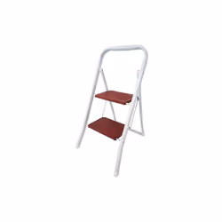 Marche pied 2 niveaux rouge - pliable Pieds métalliques antidérapants Hauteur 81 cm Profondeur marche pied déplié : 54 cm Dim ...