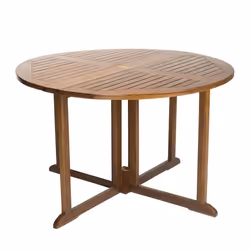 Table De Jardin En Teck Huilé troxi 120cm Naturel - Paris Prix Marron