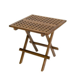 Table de Jardin Carrée en Teck Troxi 50cm - Paris Prix - Marron