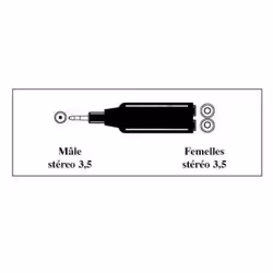 T'nB ADA5 changeur de genre de câble 3.5mm 2 x 3.5mm Noir