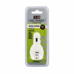 T'nB ACMP034491 chargeur d'appareils mobiles GPS, Téléphone portable, MP3, MP4, PDA Blanc Allume-cigare Auto