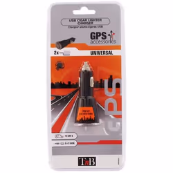 T'nB ACGPCAR2A chargeur d'appareils mobiles Caméra Numérique, Lecteur e-book, GPS, Casque, Téléphone portable, MP3, MP4, Netbook, Ordinateur portable, PDA, Consoles portables Noir Allume-cigare Auto