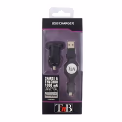 T'nB Charger Pack Téléphone portable, PDA, Tablette, Universel Noir Allume-cigare, CC Auto, Intérieure