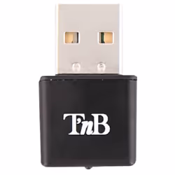 T'nB Nano CLE Wi-Fi 300mbps, Sans fil, USB, WLAN, Wi-Fi 4 (802.11n), 300 Mbit/s, Noir