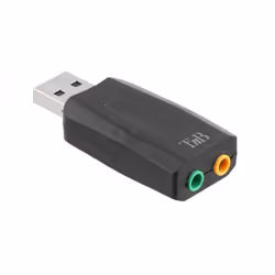 T'nB Adaptateur Audio USB/2 Jack, USB-A, 2 x 3.5mm, Noir