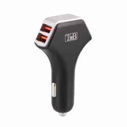 T'nB Chargeur All-cigare 4 USB 8A, Auto, Allume-cigare, 5 V, 8 A, Noir, Argent