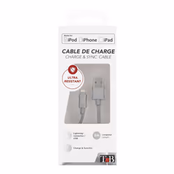 T'nB CBLIGHT5SG câble Lightning 2 m Gris