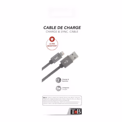 T'nB CBLIGHT5SG câble Lightning 2 m Gris