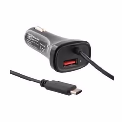 T'nB Chargeur Voiture Cable USB-C, Auto, Allume-cigare, 12 V, 2,4 A, 1,2 m, Noir