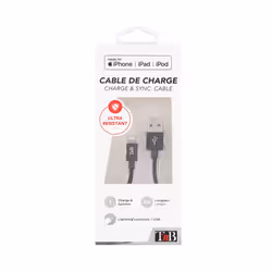 T'nB CBLIGHT5BK câble Lightning 2 m Noir
