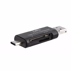 T'nB TCREAD3IN1, SD, Noir, 480 Mbit/s, USB 3.2 Gen 1 (3.1 Gen 1) Type-C, 10 g, 1 pièce(s)