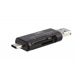 T'nB TCREAD3IN1 lecteur de carte mémoire USB 3.2 Gen 1 (3.1 Gen 1) Type-C Noir
