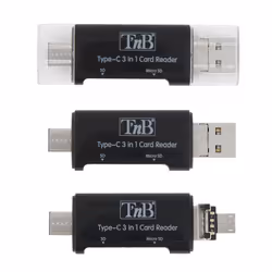 T'nB TCREAD3IN1 lecteur de carte mémoire USB 3.2 Gen 1 (3.1 Gen 1) Type-C Noir