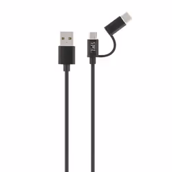 Câble USB vers Micro USB & USB-C 1 m - Noir - Recharge et synchronisation