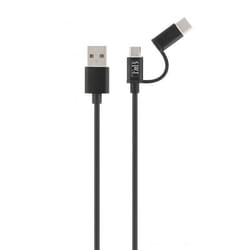 Câble USB vers Micro USB & USB-C 1 m - Noir - Recharge et synchronisation