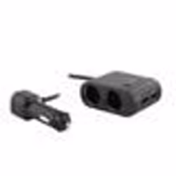 Chargeur allume-cigare 4 en 1 - T NB - Noir - 2 entrées allume-cigare - 2 ports USB - 60 cm