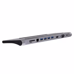 T'nB DOCKUSBC11, Avec fil, USB 3.2 Gen 1 (3.1 Gen 1) Type-C, Argent, MicroSD (TransFlash), SD, 5 Gbit/s, 0,2 m