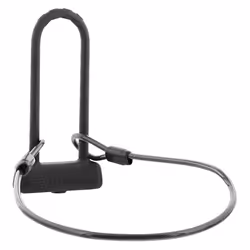 T'nB U-lock with cable for bike /e-scooter, Verrou en U, Noir, Aluminium, Silicone, Acier, Acier, Clé plate, 140 mm