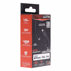 T'nB XCBLTC150 câble Lightning 1,5 m Noir