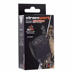T'nB XCH2USB chargeur d'appareils mobiles Universel Noir Secteur Charge rapide