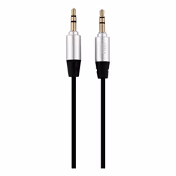 T'nB CÂBLE AUDIO JACK 3,5MM M/M 3M (ARGENT/NOIR), 3,5mm, Mâle, 3,5mm, Mâle, 3 m, Noir