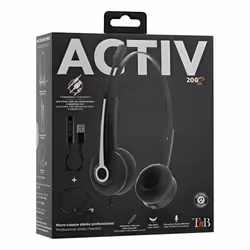 T'nB ACTIV 200S, Avec fil, Bureau/Centre d'appels, 100 - 16000 Hz, 89 g, Casque, Noir