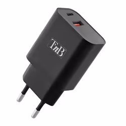 Chargeur secteur USB-C Power Delivery + USB-A Quick Charge 30W - TNB - Noir