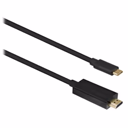 T'nB TCHDMI2, 2 m, HDMI Type A (Standard), USB Type-C, Noir