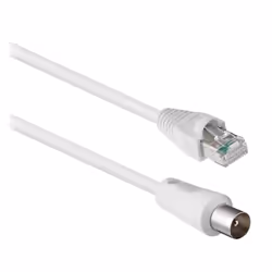 T'nB RJ45COAX2, 2 m, Coaxial, RJ-45, Blanc