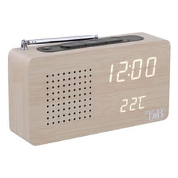 T'nB CLOCKFMWD Radio portable Horloge Numérique Bois