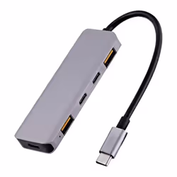 T'nB TCHUBUSBC, Avec fil, USB 3.2 Gen 2 (3.1 Gen 2) Type-C, 100 W, Aluminium, 0,1 m, 31 mm