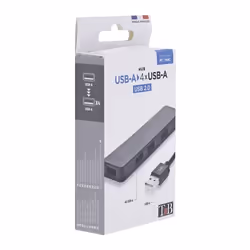T'nB HUBUSBFIRST station d'accueil Avec fil USB 2.0 Noir - Vue supplémentaire 4