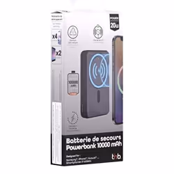 T'nB PBUMAG10 banque d'alimentation électrique 10000 mAh Recharge sans fil Gris - Vue supplémentaire 8