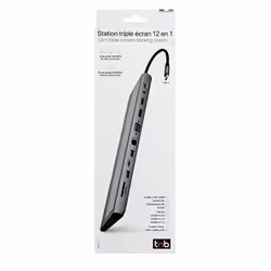 T'nB DSMST12V2 hub & concentrateur USB Type-C 5000 Mbit/s Aluminium