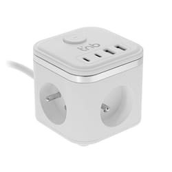 Multiprise secteur - TNB - Bloc multiprise - 3 prises terre 16A - 4 ports USB (2 USB-A + 2 USB-C) - Interrupteur ON/OFF