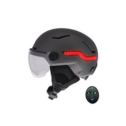 Casque vélo Tnb URBAN MOOV - LED feu de freinage automatique avec visiere & caches-oreilles taille M - gris