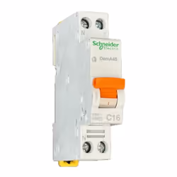 Disjoncteur 16A PH+N courbe C 4.5kA mono 230V bornes à vis décalées DOMA45C16 SCHNEIDER 19167 DISJONCTEUR DOMAE C 16A 1P-N 45 ...