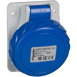 Schneider Electric - Pky16f723 Schneider Pratika - Socle De Prise Industrielle Coudée 16 a - 2p+t - 200-250 v Ca - Ip67
